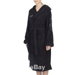 Arena Zodiac 100% Cotton Terry Bath Robe XS Nero (black, metallic silver)