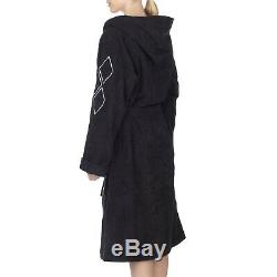 Arena Zodiac 100% Cotton Terry Bath Robe XS Nero (black, metallic silver)