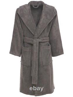 Armani Casa Dorotea $380 Grey Cotton Unisex Long Bathrobe New And Authentic
