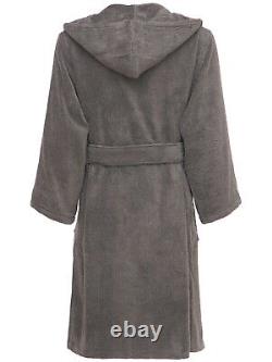 Armani Casa Dorotea $380 Grey Cotton Unisex Long Bathrobe New And Authentic