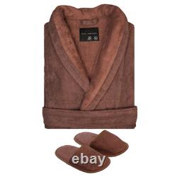 Armani International Faccia dei Colori Cotton Bathrobe & Slippers Set, Chocolate