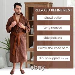 Armani International Faccia dei Colori Cotton Bathrobe & Slippers Set, Chocolate