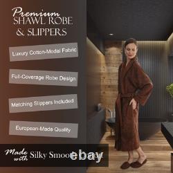 Armani International Faccia dei Colori Cotton Bathrobe & Slippers Set, Chocolate