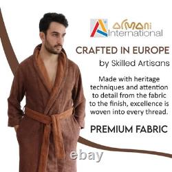 Armani International Faccia dei Colori Cotton Bathrobe & Slippers Set, Chocolate