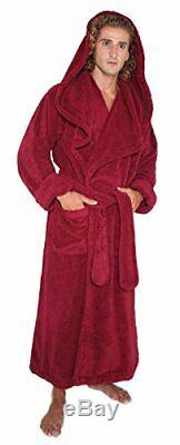 Arus Mens Big & Tall Long Monk Robe Hooded Full Length Turkish Cotton Bathrobe