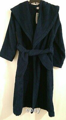 Arus Robe Turkish Cotton Bath Hooded Blue Long One Size Adult Collar Hood