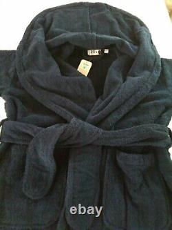 Arus Robe Turkish Cotton Bath Hooded Blue Long One Size Adult Collar Hood