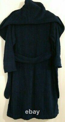 Arus Robe Turkish Cotton Bath Hooded Blue Long One Size Adult Collar Hood