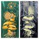 Asian Inspired Reversible Silky Long Bath Robe Men's L/XL Embroidery Black Green