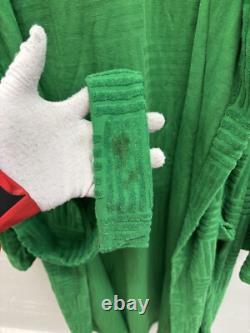 Authentic BOTTEGA VENETA MENS Green Cotton Terry Intrecciato Long Bathrobe Sz L