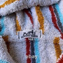 Authentic Hermes Vintage Bathrobe Striped Size XS Deadstock