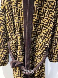 Authentic RARE Fendi Mens FF Logo Cotton Bathrobe Robe Amazing XL