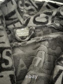 Authentic VERSACE Baroque Bathrobe Mens XXL Black/Gold Special Item With Box