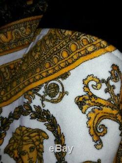 Authentic Versace Heart Baroque Bathrobe In Gold, ZACP00008, Size XL