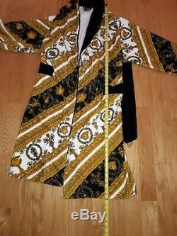 Authentic Versace Heart Baroque Bathrobe In Gold, ZACP00008, Size XL