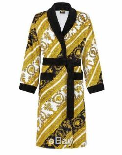 Authentic Versace Heart Baroque Bathrobe In Gold, ZACP00008, Size XL