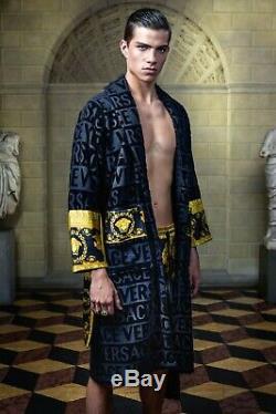 Authentic Versace Medusa Logo I Love Baroque Terry Cloth Jacquard Bathrobe