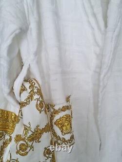 Authentic Versace White And Gold Mens Bath Robe