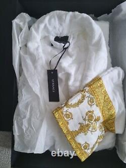 Authentic Versace White And Gold Mens Bath Robe