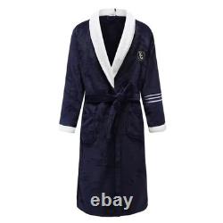 Autumn/Winter Men Nightgown Bathrobe Gown Coral Fleece Negligee V-neck
