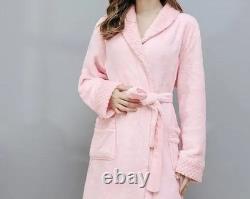 Autumn/Winter Men Nightgown Bathrobe Gown Coral Fleece Negligee V-neck