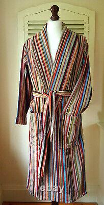 BNWT Paul Smith Signature Multi Stripe Men's Dressing Gown / Bath Robe (M)