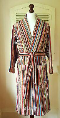 BNWT Paul Smith Signature Multi Stripe Men's Dressing Gown / Bath Robe (S)