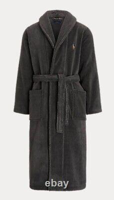 BNWT Ralph Lauren Polo Luxury Long Terry Dressing Gown Bath Robe RRP £125 Grey