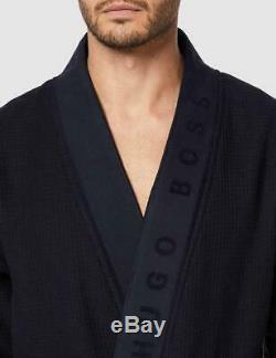 BOSS Men's Waffle Kimono Dressing Gown L, Blue (Dark 403)