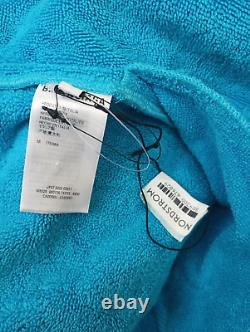 Balenciaga Men's Light Blue Embroidered Hotel Logo Hooded Bathrobe Size Medium