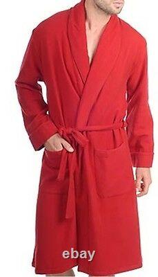 Balldiri 100% Cashmere Men's Bathrobe 4-fädig Velvet Red Size L