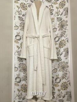 Barefoot Dreams Style 509 CozyChic Ivory Belted Long Bathrobe Pockets Size 3