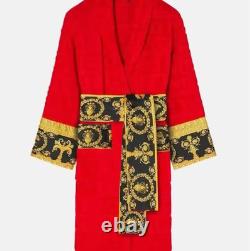Baroque Cotton Black Bathrobe Luxury Hot Gift Unisex Pajamas Sleepwear sace