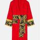 Baroque Cotton Black Bathrobe Luxury Hot Gift Unisex Pajamas Sleepwear sace