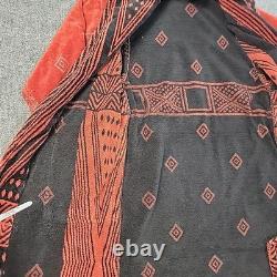 Bathrobe Company Covent Garden Dressing Robe Hooded Sz S 100% Cotton Red Aztec Bathrobe Company Covent Garden Dressing Robe Hooded Sz S 100% Cotton Red Aztec