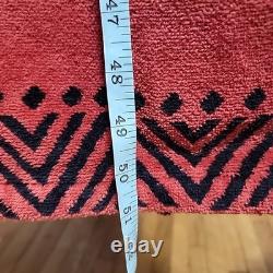 Bathrobe Company Covent Garden Dressing Robe Hooded Sz S 100% Cotton Red Aztec