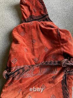 Bathrobe Company Covent Garden London mens hooded bathrobe Red Diamond Large