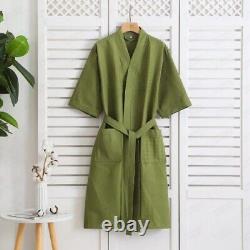 Bathrobe Hooded Cotton Men's Women Robe Summer Thin Couples Bath Robe Gown