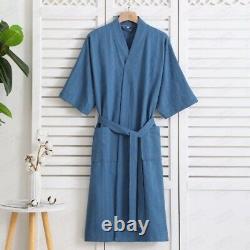 Bathrobe Hooded Cotton Men's Women Robe Summer Thin Couples Bath Robe Gown