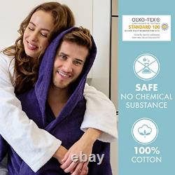 Bathrobe Men & Women 100% Cotton OEKO-TEX Certified S Dark Blue Premium 2