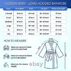 Bathrobe for Women Full Length Terry Cotton Robe X-Small Grey-pattern-hood
