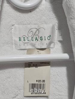 Bellagio Casino & Hotel Las Vegas NV White Bath Robe Adult Large Belted Spa New