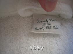 Beverly Hills Hotel & Bungalows White 100% Cotton 3/4sleeve Bathrobe W Tan Logo
