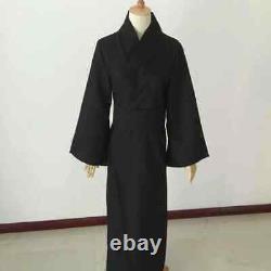Black samurai suit, men's breathable kimono, Japanese bathrobe