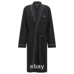 Boss Men Bathrobe Kimono, Morning Robe, Cotton, Logo