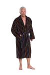 Bown of Londo Mens Egyptian Cotton Velour Gown (Mozart) in Stripes Size M-4XL
