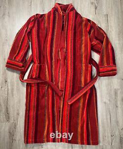 Bown of London Men's Robe Venezia Velour Red Egyptian Cotton Heavyweight L/XL