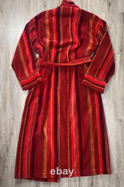 Bown of London Men's Robe Venezia Velour Red Egyptian Cotton Heavyweight L/XL