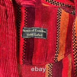 Bown of London Men's Robe Venezia Velour Red Egyptian Cotton Heavyweight L/XL