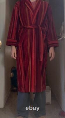 Bown of London Men's Robe Venezia Velour Red Egyptian Cotton Heavyweight L/XL